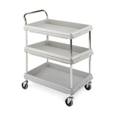 Metro Deep Ledge 3-shelf Utility Cart, Gray