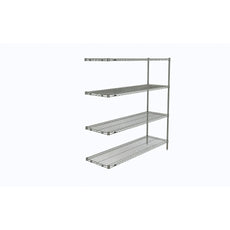 Super Erecta 4-Tier Add-On Unit, Chrome, 18" x 60" x 63"