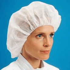 Bouffant Cap SBPP  28" w/Latex Free Band White 100/BG