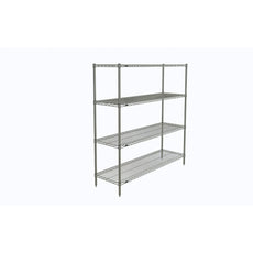 Super Erecta 4-Tier Starter Unit, Chrome, 18" x 60" x 63"