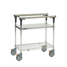 PrepMate MultiStation, 30", Solid Galvanized top shelf and Brite Zinc Wire bottom shelf with Chrome posts