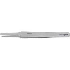 Excelta 2A-S-SE Straight Tapered Flat Round Point Stainless Steel SMD Component and Label Handling Tweezer